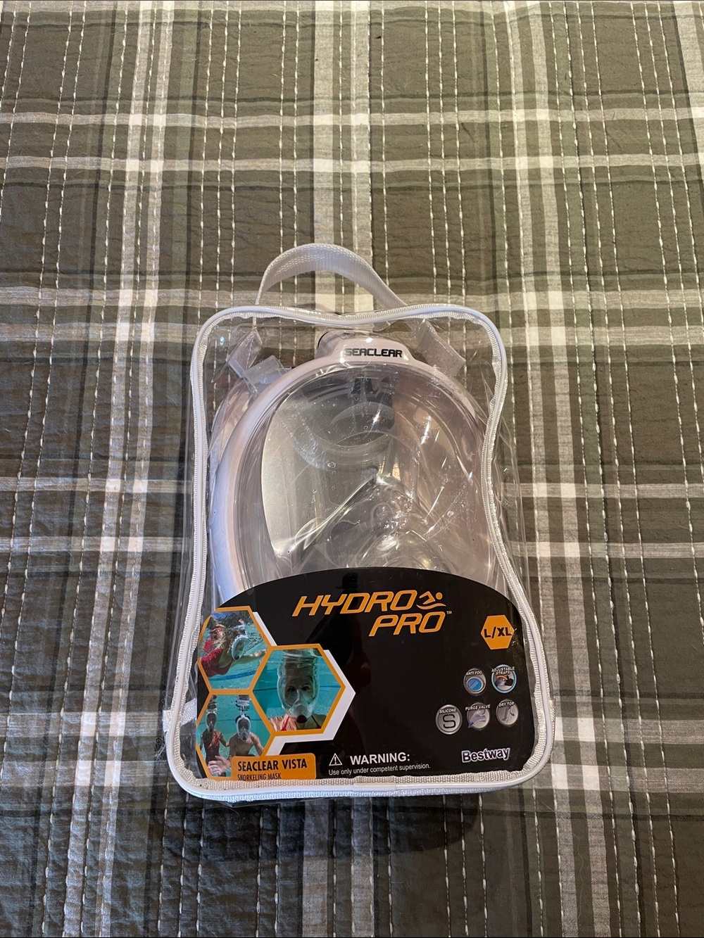 Bestway Hydro Pro Seaclear Vista Full Face Snorkel Mask - Clear (L/XL)
